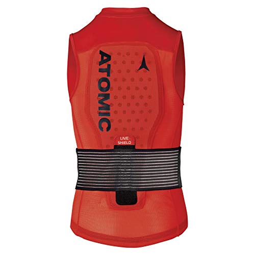 ATOMIC Live Shield Vest JR Chaleco Protector de esquí con Estructura, para niños, Rojo, M