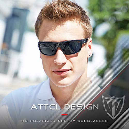 ATTCL Gafas de sol polarizadas para hombre que conduce 100% anti UV400 Gafas de pesca en bicicleta J2021 Black