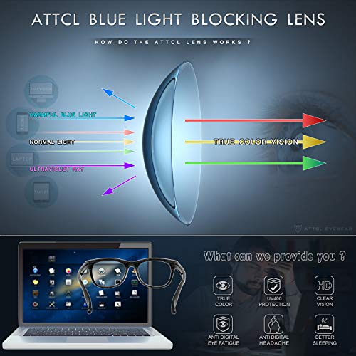 ATTCL Gafas unisex con Armazón metal para Protección contra Luz Azul, Anti Fatiga por Deslumbramiento5054 Fleur+Marrón