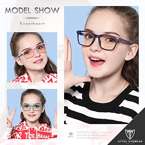 ATTCL unisex Gafas de Luz Azul Niños para 3 a 10 años Anti Fatiga por Deslumbramiento 5103 blue+blue