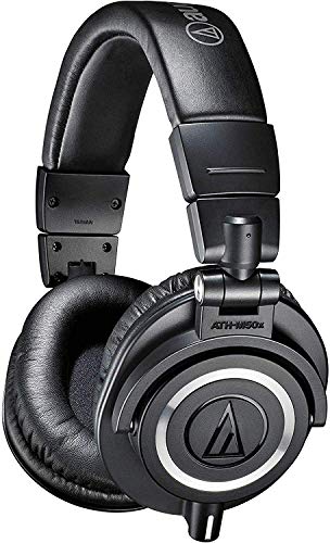 Audio-Technica M50x Auriculares de estudio profesionales para grabación de estudio, creadores, DJ, juegos, podasts y escucha diaria - Negro