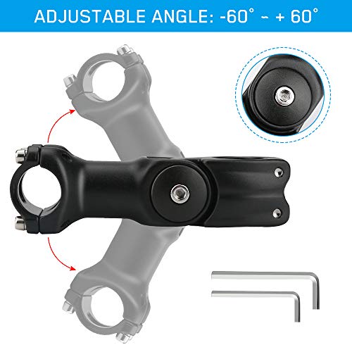 Augot Vástago de Manillar para Bicicletas, ±60° 25.4mm Aleación de Aluminio MTB Manillar Bicicleta de Montaña Madre Bicicleta Carretera Abrazadera Vástago Ajustable Potencia Elevador de Manillar