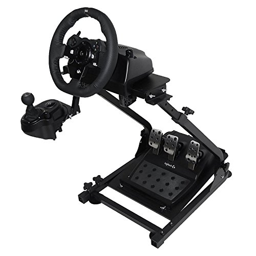 Autovictoria Soporte de Volante de Carrera para Logitech G25 G27 G29 y G920 Soporte Plegable de Volante no Incluye Volante Pedales y Palanca de Cambio (G920)