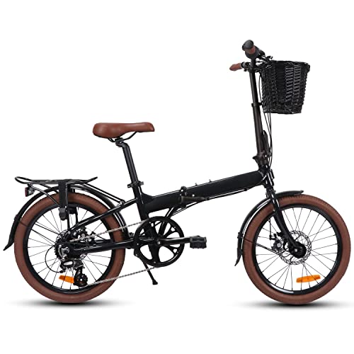 AVASTA Cesta para Bicicleta de cruceros de 24", 26", 700C, 20", Bicicletas Plegables, Scooters, E-Scooters, Accesorios de Bicicleta, Talla M, Negro