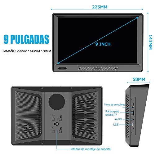 AWESAFE Navegador GPS para Camiones y Coches de 9 Pulgadas, con Visera y Bluetooth, Actualizaciones de Mapas de Europa para Toda la Vida