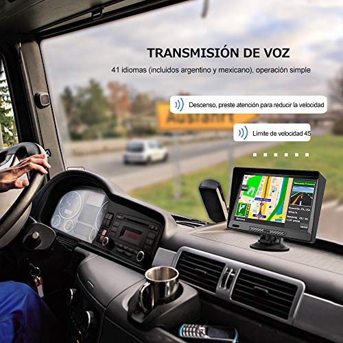 AWESAFE Navegador GPS para Camiones y Coches de 9 Pulgadas, con Visera y Bluetooth, Actualizaciones de Mapas de Europa para Toda la Vida