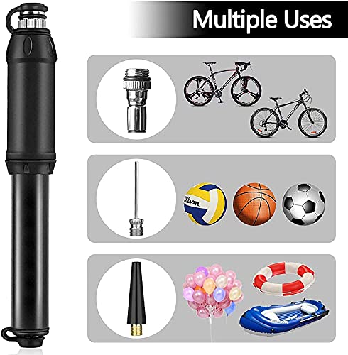 Aweskmod Mini Bomba Bicicletas 140 PSI con Válvulas Presta y Schrader，Bomba de Mano pequeñ Schrader Portátil para Bicicleta, MTB, BMX, Motocicleta, Pelota