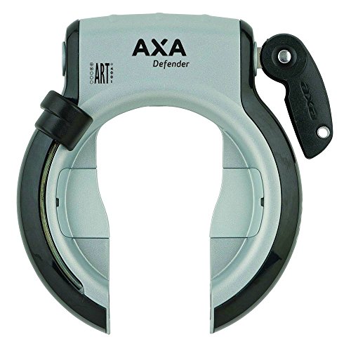 AXA Sicherheits-Rahmenschloss 'Defender RL' SB-verpackt, Befestigung am gelochten Hinterbau, Schlüssel nicht abziehbar ohne Befestigungsmaterial, zusätzliche Bohrung für Schutzblechmontage, mit Klappschlüssel, max. Reifenbreite 49mm, si