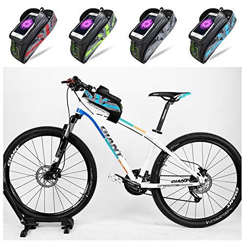 AXAX Caja del TelÉFono De La Bicicleta, Bolsas para Sillines De Bicicletas, Toma De Auriculares, El Retiro FÁCil,Blue,5.8in