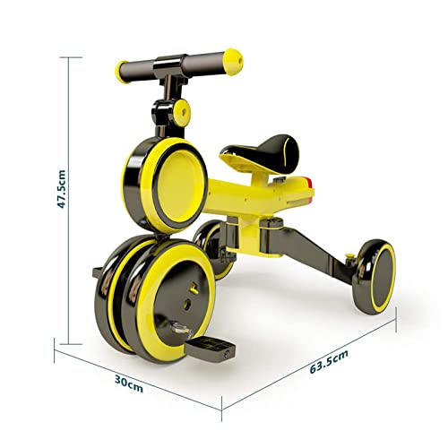 Baby Trike Kids Trike - Juguetes de bicicleta de equilibrio para bebés, niños dos en uno con música y luces, bicis adecuados para niños de 1 a 5 años, amarillo s para niños de 1 a 3 años Happy house