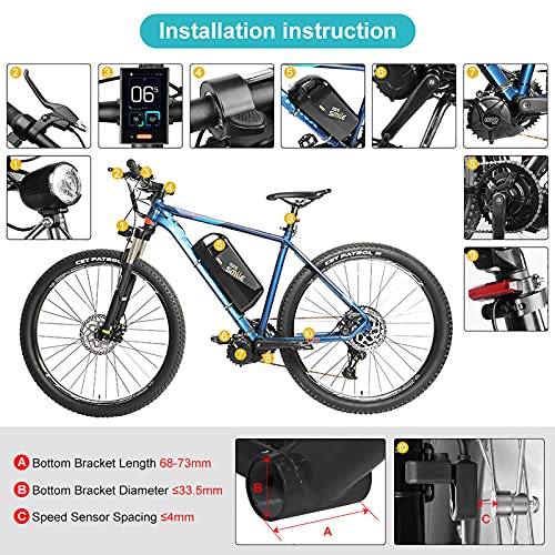 BAFANG 50.4V 1000W eBike Mid Drive Motor Conversion Kit with Battery, Charger, and Display, M625 M325 Electric Bike DIY Kit for Adults Mountain Bike Road Bike