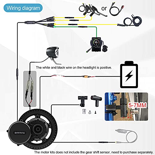 BAFANG BBS02B 48V 750W G340.750 Mid Motor Kit de Conversión de Bicicleta Eléctrica con Batería 11.6Ah/13Ah/17.5Ah/18Ah/20Ah, 52V 12.8Ah/14Ah, Batería de Portaequipajes 15Ah/17.5Ah