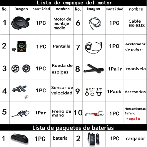 Bafang Bicicleta Eléctrica BBS02B Kit de Conversión 48V 750W Kit de Componentes de Bicicleta Eléctrica o Motor Central con Batería 48V 13/16 / 17.5 / 20Ah (Opcional) 48V750W-C18-44T-48V 20AH