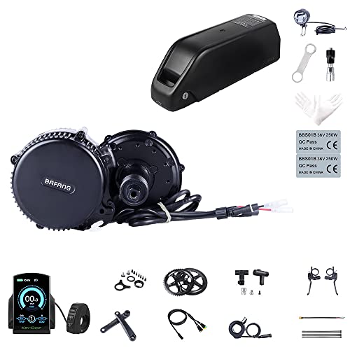 BAFANG Ebike BBS02B 48V 750W Kit de Conversión de Bicicleta de montaña con Motor Central Bicicleta con Batería de 48V 11.6/13/17.5/18Ah Hailong, Batería Yingwu 20Ah, 15Ah/17,5Ah Portaequipajes Batería