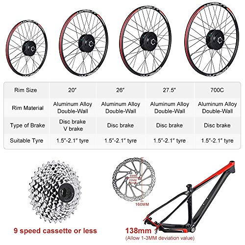 BAFANG Kit de Conversión de Bicicleta Eléctrica de 48V 500W 20" 26" 27,5" 700C Kit de Conversión de Motor de Bicicleta Eléctrica de la Rueda Trasera Ebike