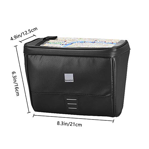 BAIGIO Bolsa para Manillar Bicicleta Bolsa Delantera de Bicicleta Impermeable Bolsa Delantera Bici Montaña con Pantalla Táctil para Movil GPS, 2L (Negro)