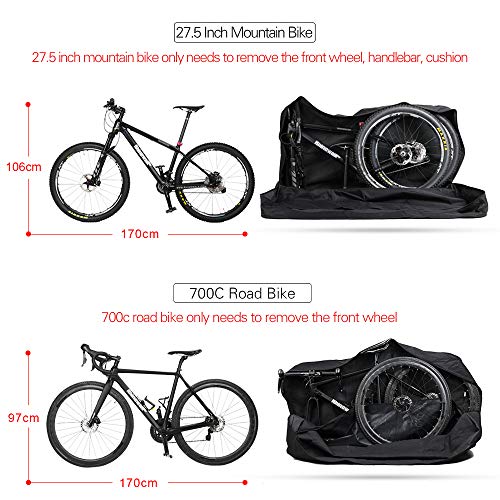 BAIGIO Bolsa Transporte Almacenamiento para Bicicleta 26"-27.5" Bolsa Plegable Portabicicletas Fundas para Bicicletas Impermeable, Bolsa de Equipaje de Bicicleta de Montaña para Viaje