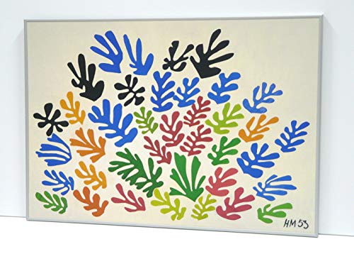 BaikalGallery Henri Matisse LA GAVILLA (1953) Cuadro Enmarcado (P2475) -Moldura de Aluminio Mate de Color Plata - Montaje en Panel Adhesivo (Foam)- Laminado en Mate (Sin Cristal) (50x70cm)