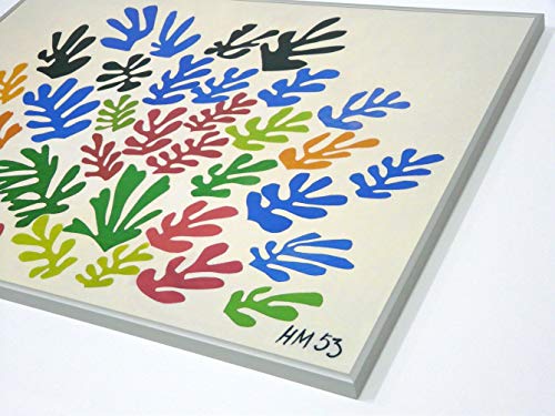 BaikalGallery Henri Matisse LA GAVILLA (1953) Cuadro Enmarcado (P2475) -Moldura de Aluminio Mate de Color Plata - Montaje en Panel Adhesivo (Foam)- Laminado en Mate (Sin Cristal) (50x70cm)