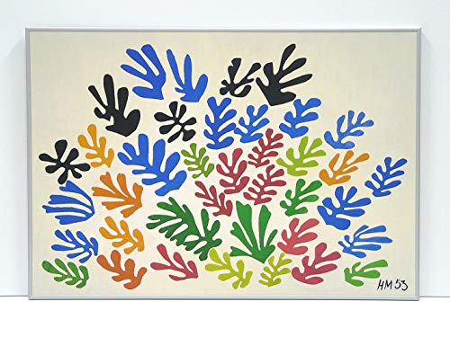 BaikalGallery Henri Matisse LA GAVILLA (1953) Cuadro Enmarcado (P2475) -Moldura de Aluminio Mate de Color Plata - Montaje en Panel Adhesivo (Foam)- Laminado en Mate (Sin Cristal) (50x70cm)