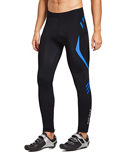 BALEAF Pantalones de ciclismo de bicicleta 4D acolchados Bicicletas Medias MTB Riding Leggings bolsillos con cremallera UPF50+ - azul - Small