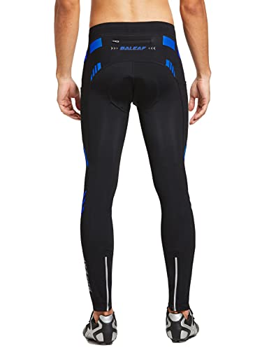 BALEAF Pantalones de ciclismo de bicicleta 4D acolchados Bicicletas Medias MTB Riding Leggings bolsillos con cremallera UPF50+ - azul - Small