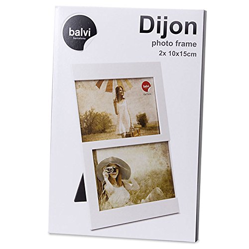 Balvi Marco Dijon Color Blanco Capacidad: 2 Fotos de 10x15 cm Marco de Fotos para sobremesa Plástico