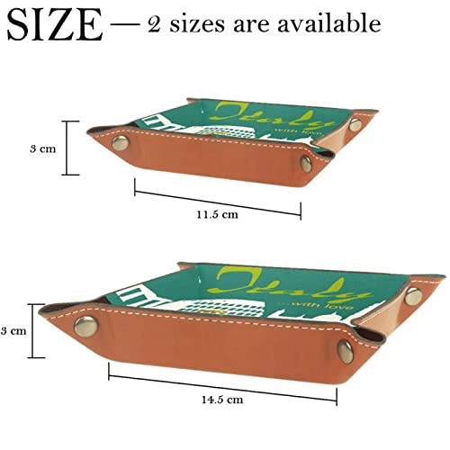 Bandeja de cuero,bicicleta italiano divertido ,Bandeja de cuero plegable para reloj de joyería de monedas de llave de almacenamiento