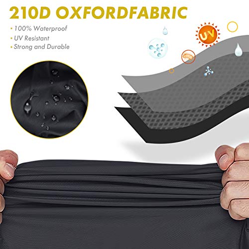 BANNIO Funda Moto,210D Oxford Funda Protector Cubierta de la Motocicleta con Banda Reflectante, Impermeable A Prueba de UV Resistente al Viento Lluvia Nieve Cubre Moto,Funda para Moto XXL 245cm,Negro