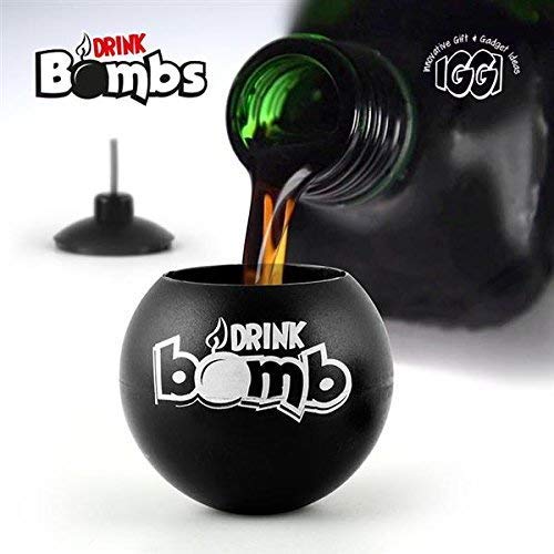 Bar Amigos - Juego de 4 tarjetas para recetas de bebidas y cócteles, color negro, 25 ml, ideal para fiestas Jagermaister, Red Bull