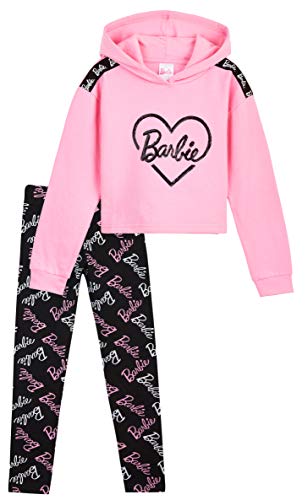 Barbie Chandal Niña, Ropa Niña de Algodon, Set de Sudadera con Capucha y Leggins Niña, Sudadera Niña Rosa, Regalos para Niñas y Adolescentes 4-14 Años (Multicolor, 5-6 Años)