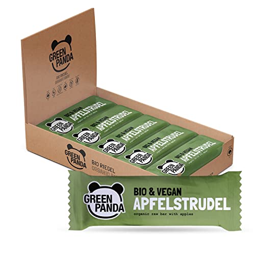 Barritas veganas, Snack Paleo vegano puro y con ingredientes orgánicos. Barritas energéticas 12x30 en una caja sabor"Strudel de manzana" de Green Panda