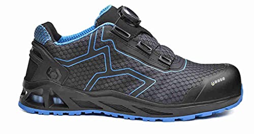 Base Protection, K-Trek Calzado de Seguridad con Sistema Boa, Negro y Azul, Talla 41