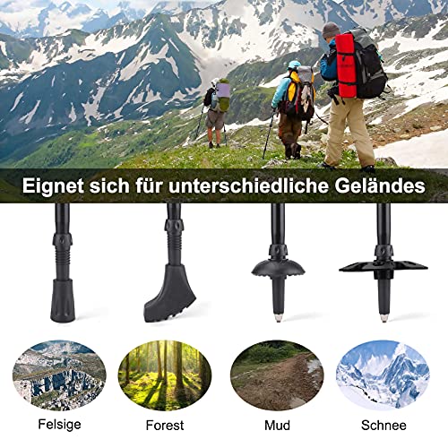 Bastones de senderismo Nordic Ultra Light Trekking ajustables Quick Flip-Lock 7075 de aluminio, ajustables 110-130 cm, mangos ergonómicos preformados, 2 unidades, color azul