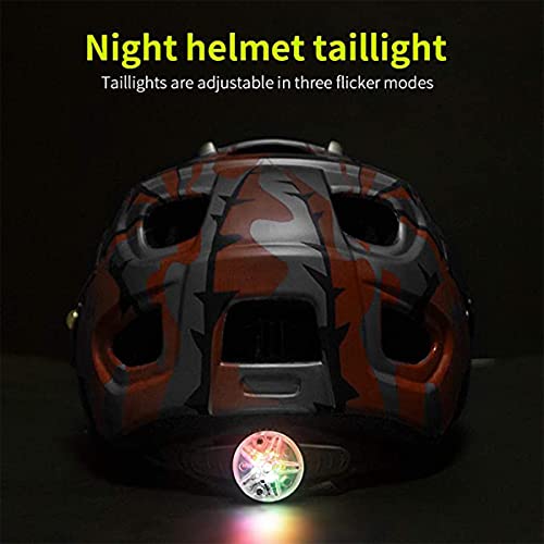 BAT FOX Casco de Bicicleta de montaña para Adultos Casco Ligero de Ciclismo MTB con dial de Ajuste Luz Trasera Casco de Bicicleta (Naranja Titanio, Adulto (58-61 CM))