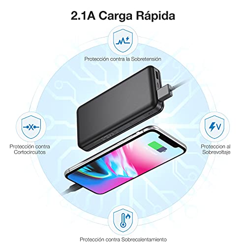 Batería Externa 26800mAh Power Bank con 2 Salida y 2 Entrada Cargador Movil Portátil Compatible con para Xiaomi Redmi Samsung Huawei y más Smartphone