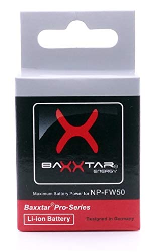 Baxxtar Pro NP-FW50 (2X) Compatible con batería Sony (1080mAh Real) Infochip - Sistema de batería Inteligente