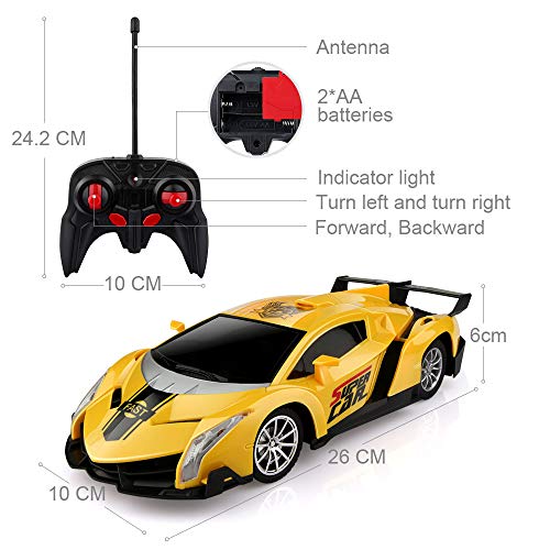 Baztoy Coche Teledirigido, 2.4GHz Coche RC Modelo a Escala 1:24, Alta Velocidad Coches de Juguetes Niños 3 4 5 6 7 8 9 10 11 12 Años, Coche Radiocontrol para Regalos Navidad Cumpleaños Juegos