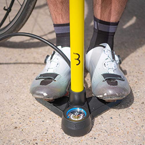 BBB Airboost BFP-21 Bomba Inflador de Pie para Bicicletas, Amarillo, Talla Única