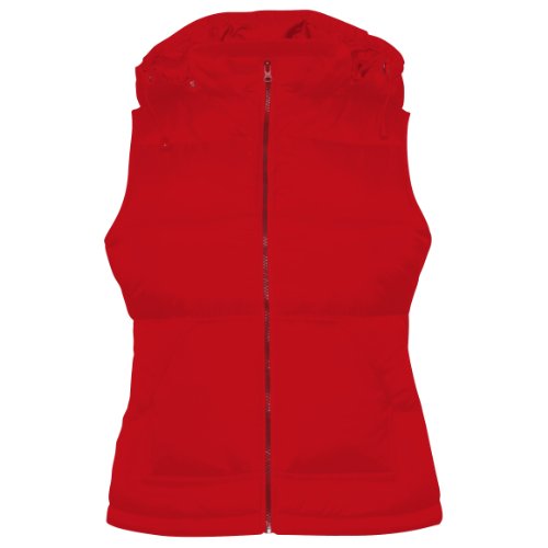 B&C Women's Zen+ Hooded Body Warmer Chaleco, Rojo (Red 000), 36 (Talla del Fabricante: X-Small) para Mujer