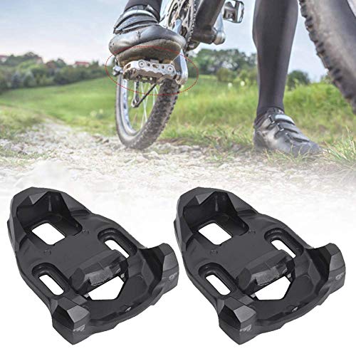 Beauneo Juego de Calas de Bicicleta PláStico Negro Bicicleta de Carretera Pedal de Ciclismo Bloqueo de Cala Antideslizante Bicicleta de Carretera para Pedal Time IClic/X-Presso