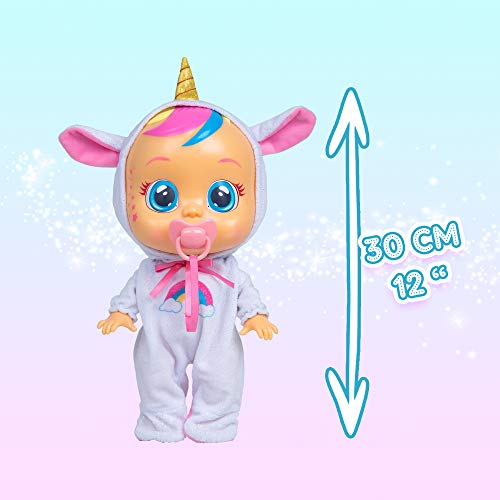 BEBÉS LLORONES Fantasy Dreamy Unicornio | Muñeca interactiva que llora de verdad con chupete y pijama - Muñeco para niñas y niños +18 Meses