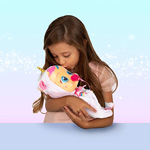 BEBÉS LLORONES Fantasy Dreamy Unicornio | Muñeca interactiva que llora de verdad con chupete y pijama - Muñeco para niñas y niños +18 Meses