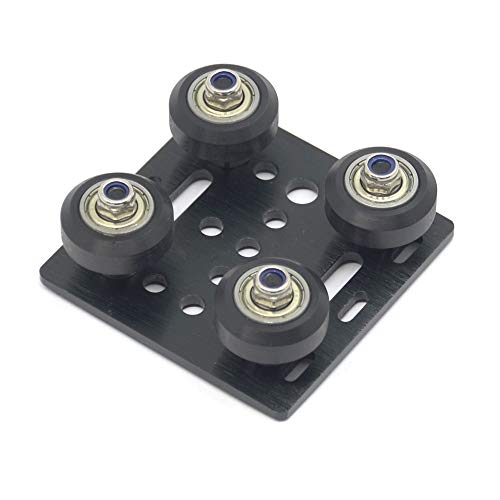 Befenybay V rueda con placa para 2020 aluminio perfil 3D impresora piezas para CNC Kossel negro rueda