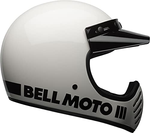 Bell Moto-3 Cascos, Hombre, Classic White, M