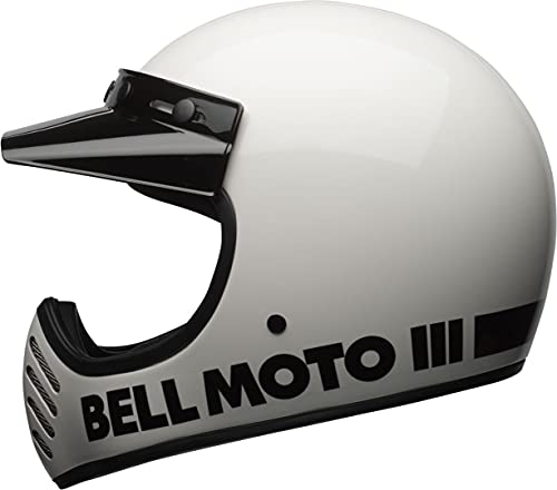 Bell Moto-3 Cascos, Hombre, Classic White, M