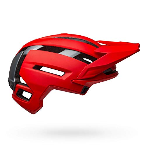 BELL Super Air MIPS Casco de Bicicleta de montaña, Hombre, Mate/Rojo Brillante/Gris, M | 55-59cm