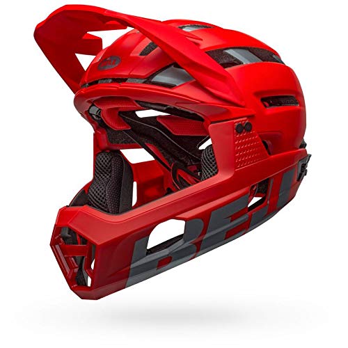 BELL Super Air R MIPS Casco para Bicicleta de montaña, Hombre, Mate/Rojo Brillante/Gris, M | 55-59cm