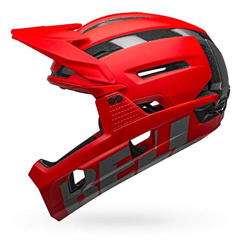 BELL Super Air R MIPS Casco para Bicicleta de montaña, Hombre, Mate/Rojo Brillante/Gris, M | 55-59cm