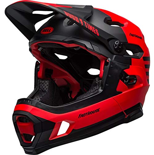 BELL Super DH MIPS Casco para Bicicleta de montaña, Unisex Adulto, Rojo Mate y Negro Brillante, L | 58-62cm